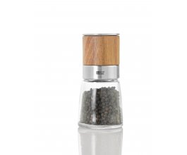 AdHoc Mlýnek na sůl a pepř AKASIA, keramický mlýnek CeraCut® sklo/nerezová ocel/dřevo